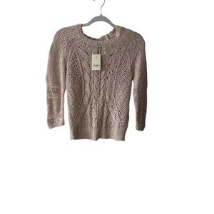 Luck Brand Knit Long Sleeve Crew Neck Cream Sweater. Small Small